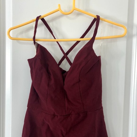 Revamped Taupe V Neck Bodycon Midi Dress - Picture 3 of 5